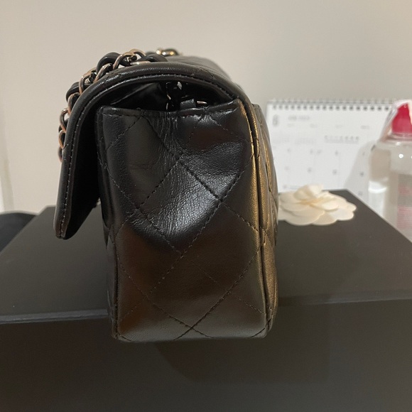 Chanel mini rectangular classic flap black lambskin SHW - Picture 5 of 12